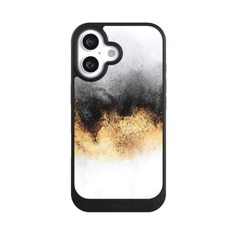 iPhone 16 NIVOcore Grauer Himmelstaub Golddruck