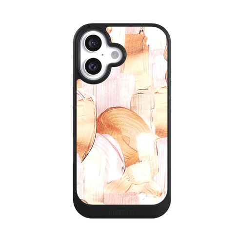 Apple iPhone 16 NIVOcore Weiß/Gold Pinsel Muster