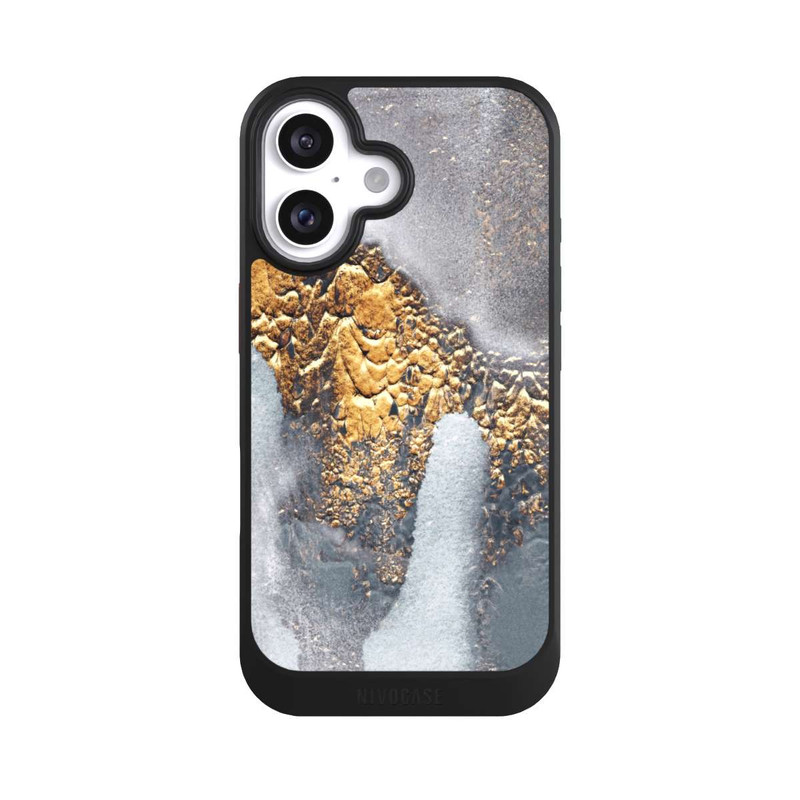 iPhone 16 NIVOcore Concrete Gold Glitter Look