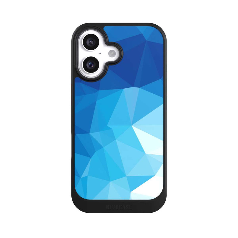 iPhone 16 NIVOcore Polygonales blaues Mosaik