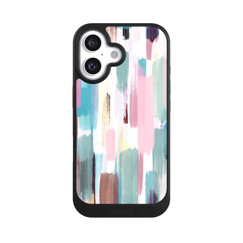 iPhone 16 NIVOcore Abstrakte Pinselstriche in Pastelltönen