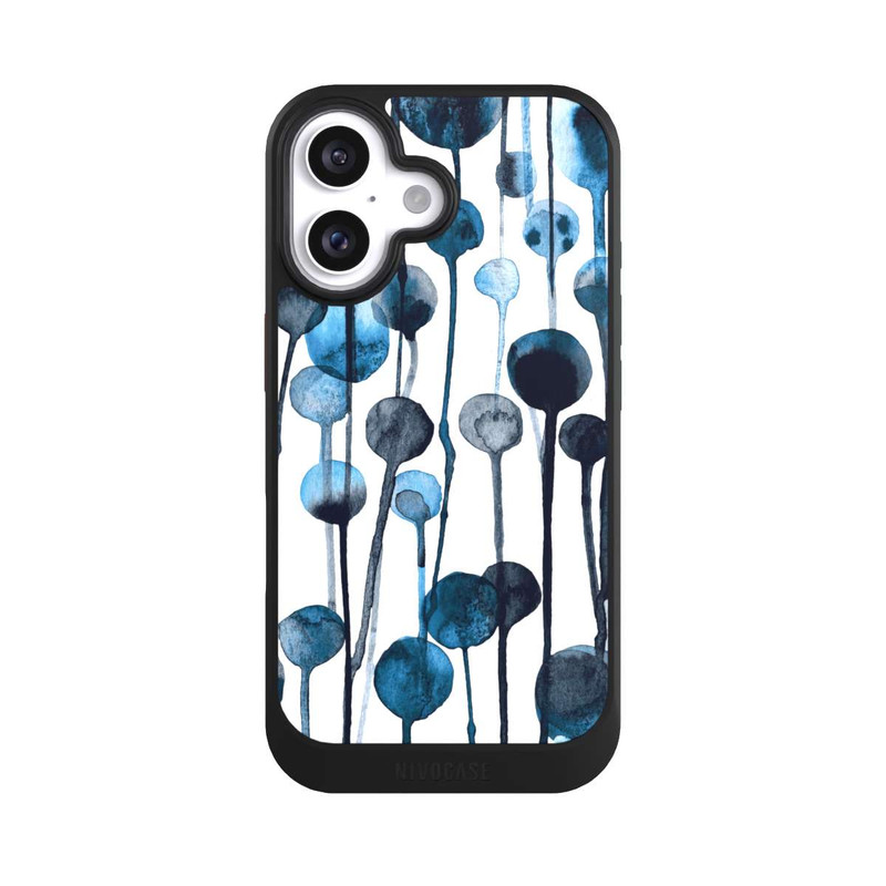 iPhone 16 NIVOcore Tropfende Punkte blau