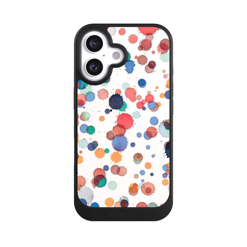 iPhone 16 NIVOcore Tropfen Aquarell Textur Blau Gelb