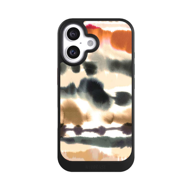 iPhone 16 NIVOcore Soft Nautical Watercolor Lines Orange