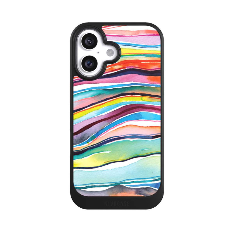 iPhone 16 NIVOcore Couches d'agate aquarelle
