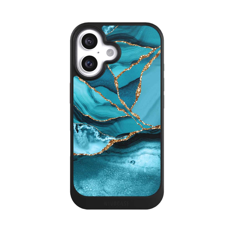 iPhone 16 NIVOcore Eisblaue Marmor Landschaft