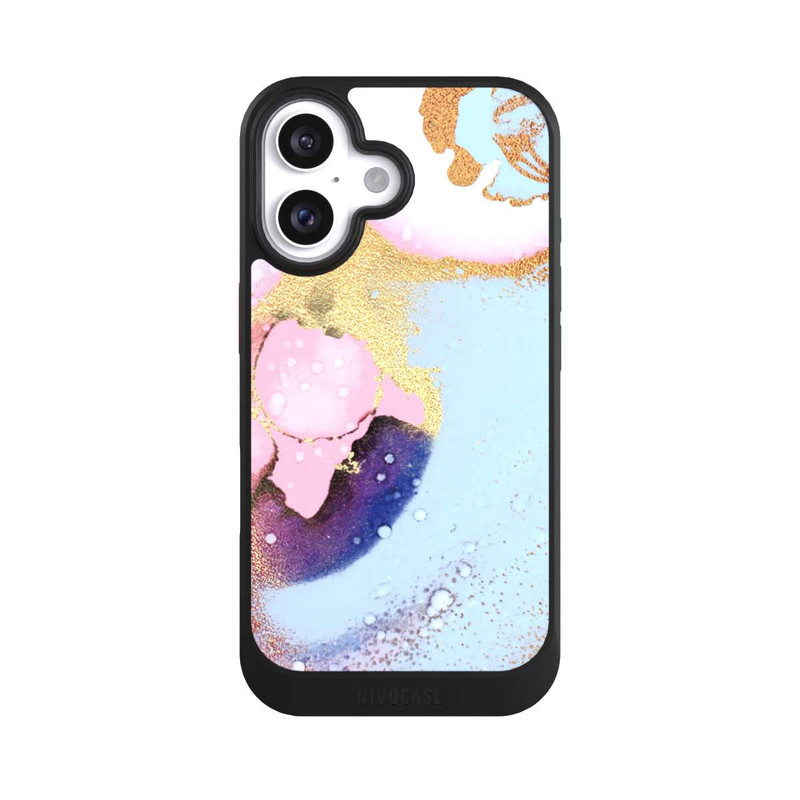 iPhone 16 NIVOcore Pastell Glamour Tintenstruktur