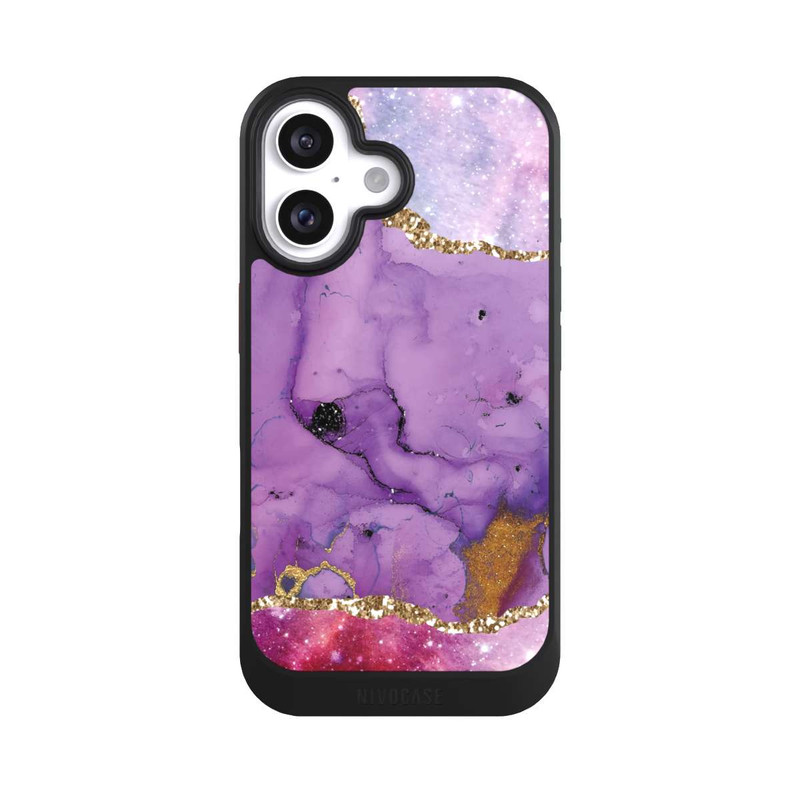 iPhone 16 NIVOcore Lila Galaxy Glamour Marble