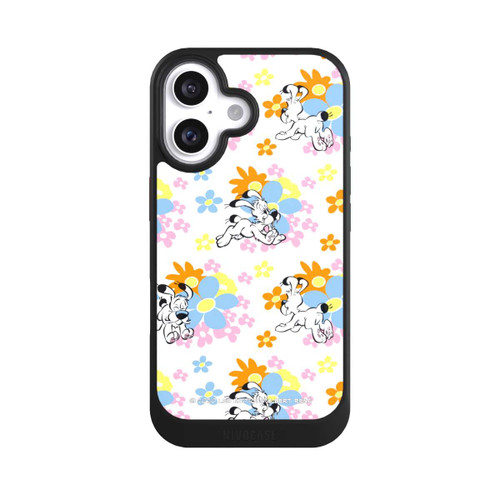 Apple iPhone 16 NIVOcore Idéfix sur fleurs colorées