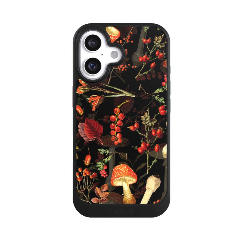 iPhone 16 NIVOcore Pilzmuster Schwarz