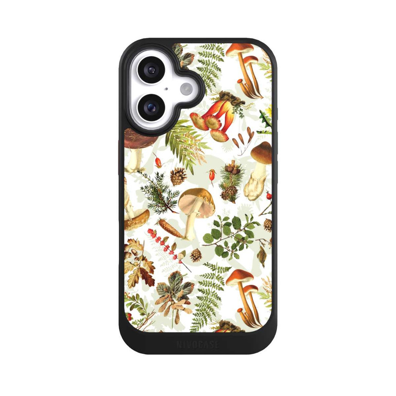 iPhone 16 NIVOcore Pilzmuster Weiß
