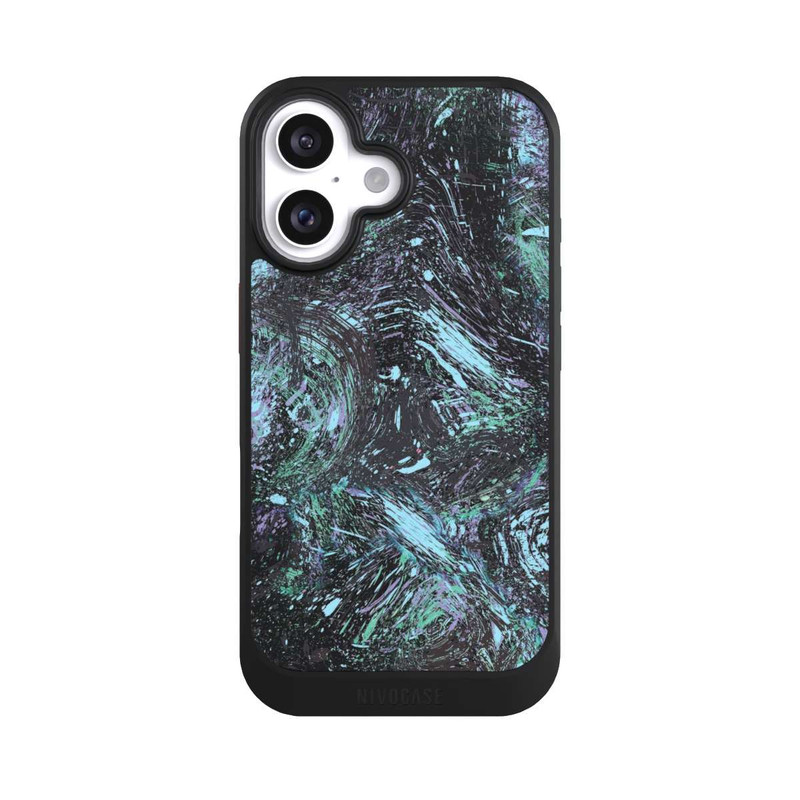 iPhone 16 NIVOcore Abstrakt tropfender Staub lila