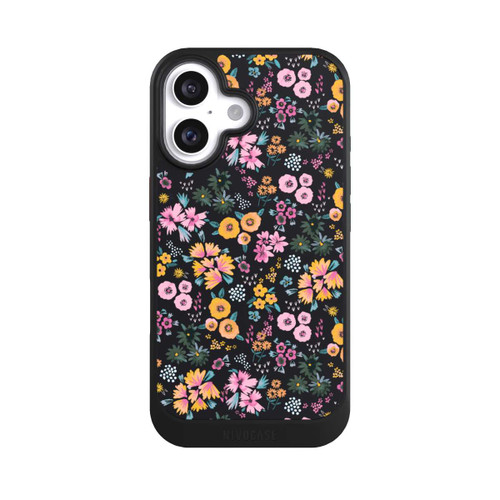 Apple iPhone 16 NIVOcore Kleine bunte Blumen Schwarz 2
