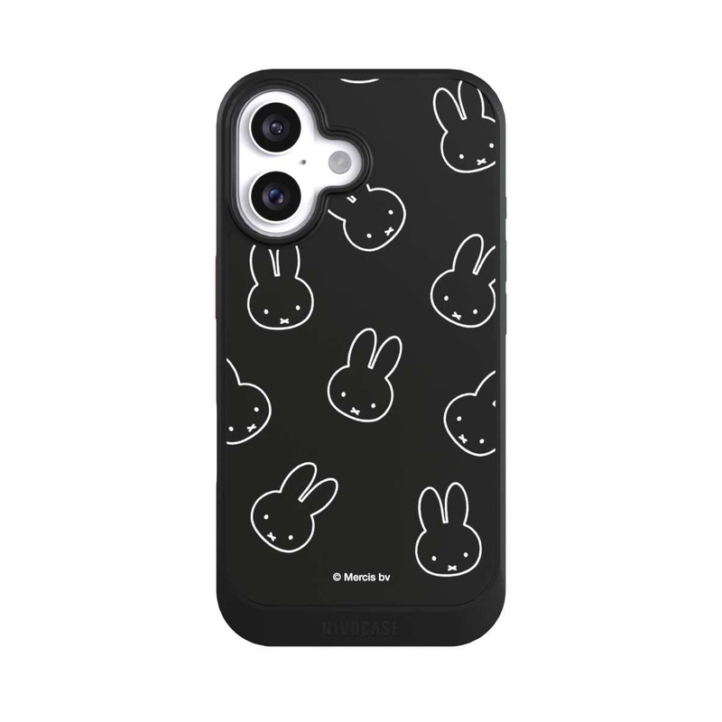 iPhone 16 NIVOcore Miffy Muster Schwarz