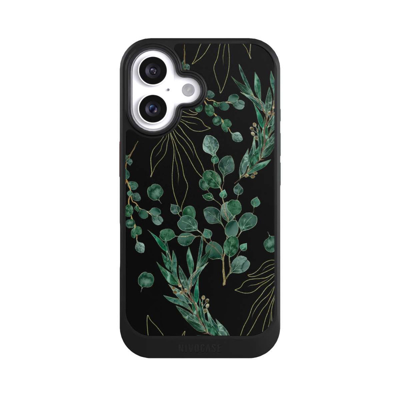 iPhone 16 NIVOcore Eukalyptusblätter schwarz