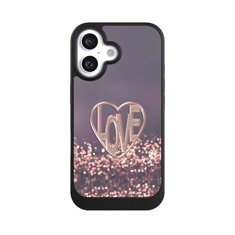iPhone 16 NIVOcore Love Glitter Pink
