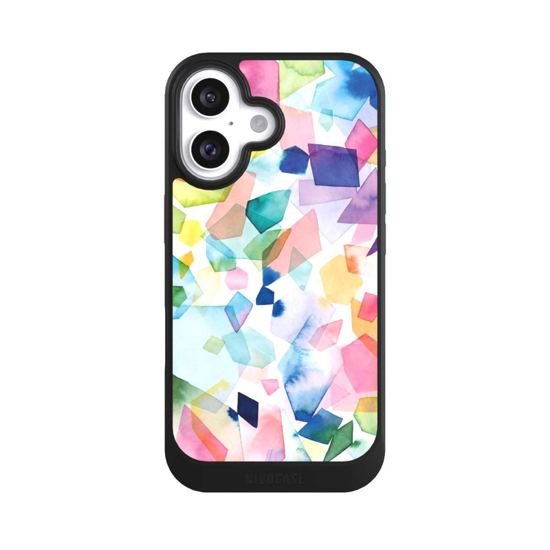 iPhone 16 NIVOcore Bunte Aquarelledelsteine ​​und Diamanten