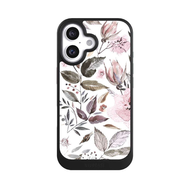 iPhone 16 NIVOcore Aquarelle Brown Rose Flowers