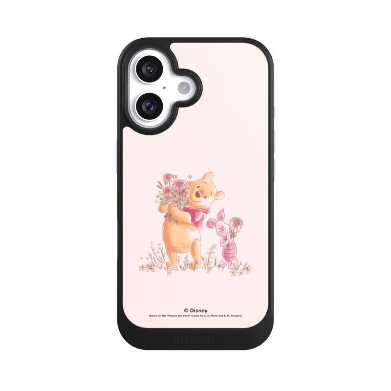 iPhone 16 NIVOcore Winnie & Porcinet avec des Fleurs