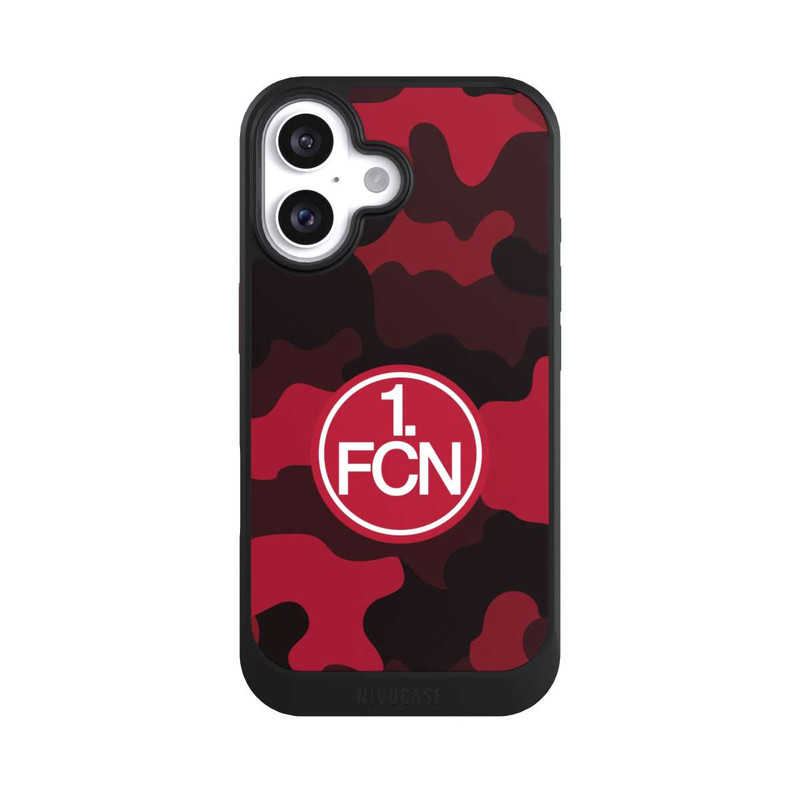 iPhone 16 NIVOcore FCN Logo Weiß in Roter Tarnung