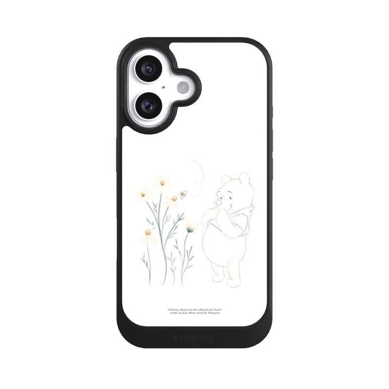 iPhone 16 NIVOcore Winnie Puuh sieht sich Gänseblümchen an