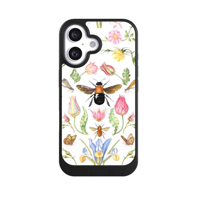 iPhone 16 NIVOcore Wildblumen mit Biene weiß