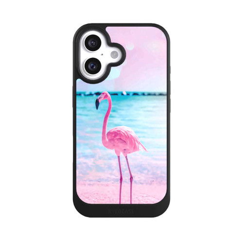 Apple iPhone 16 NIVOcore Rosa Flamingo am Meer