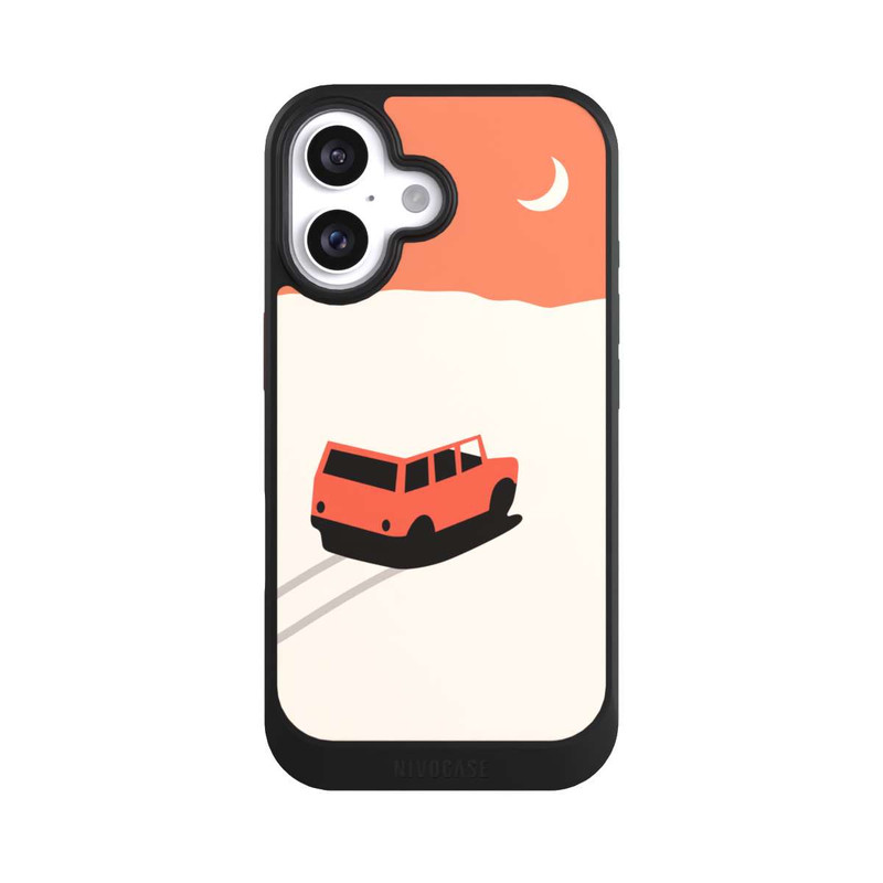 iPhone 16 NIVOcore Auto in der Wüste