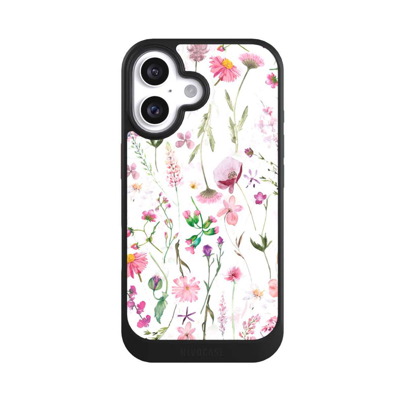 iPhone 16 NIVOcore Rosa Blumenwiese