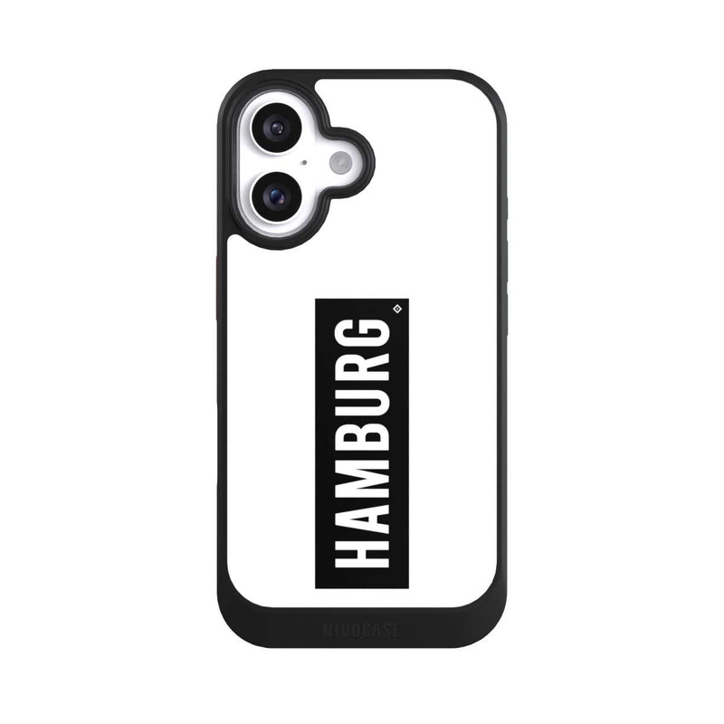 iPhone 16 NIVOcore HSV Hamburg Schwarz Weiss