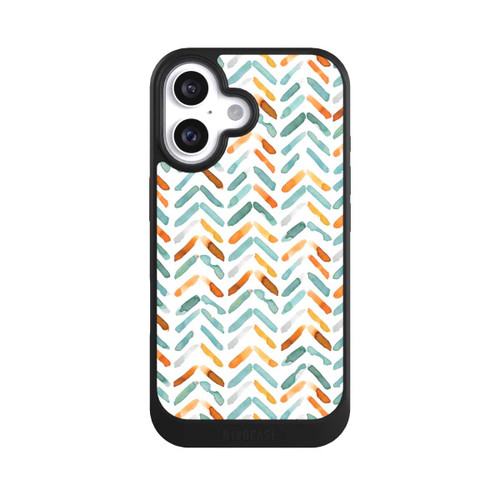 Apple iPhone 16 NIVOcore Elegantes Herbstchevron Blau Orange