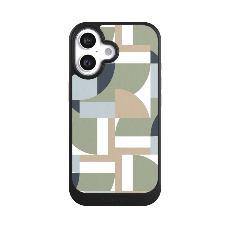 iPhone 16 NIVOcore Futuristische Bauhaus Polygone Beige