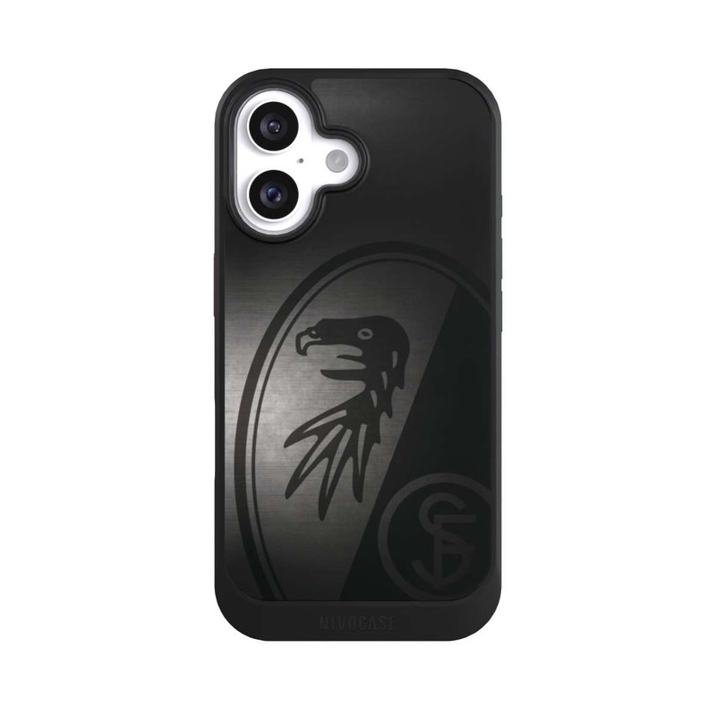 iPhone 16 NIVOcore SC Freiburg Dot Metall Hintergrund