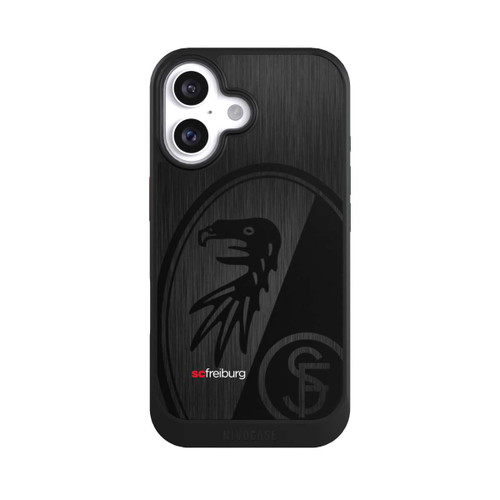  NIVOcore  Kratzen Metall Hintergrund mit dem Schriftzug  Vertikal SC Freiburg
