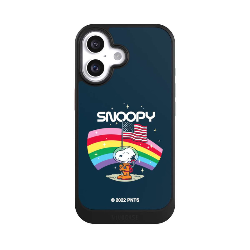 iPhone 16 NIVOcore Snoopy Weltraumreisender Regenbogen