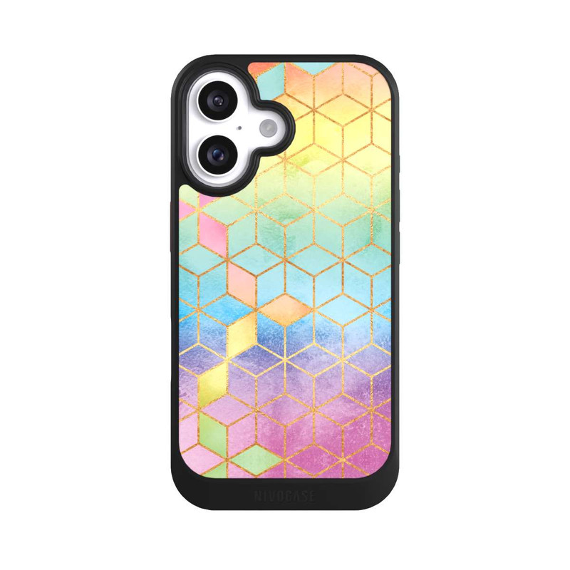 iPhone 16 NIVOcore Regenbogenwürfel