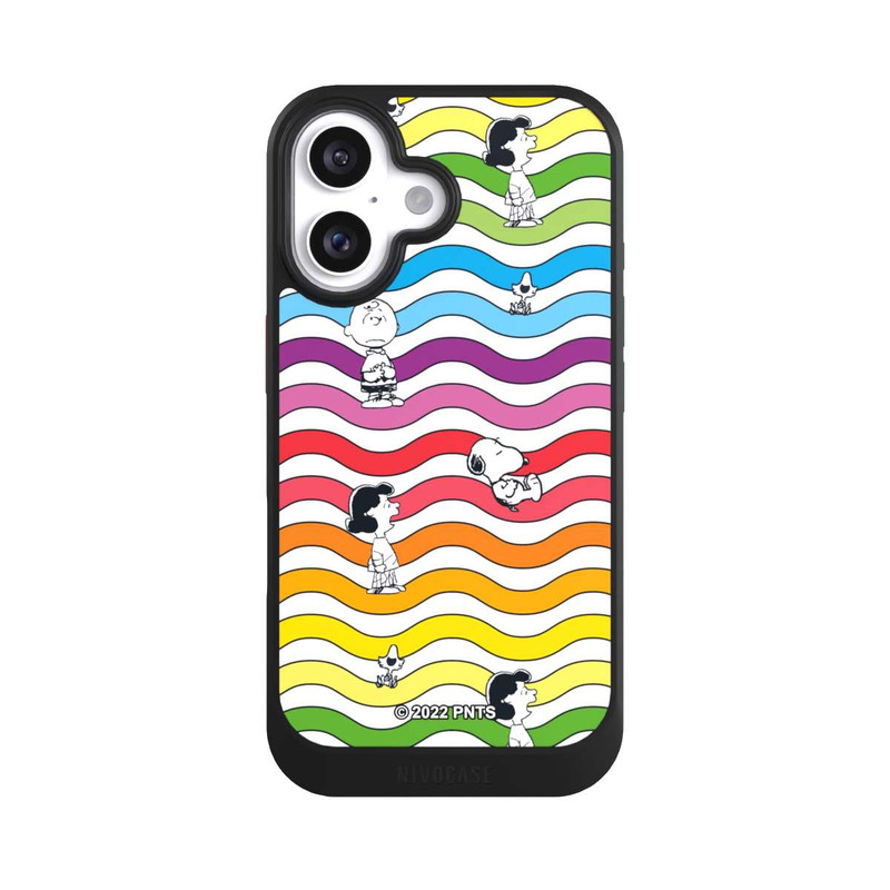 iPhone 16 NIVOcore Snoopy Pattern Arc-en-ciel