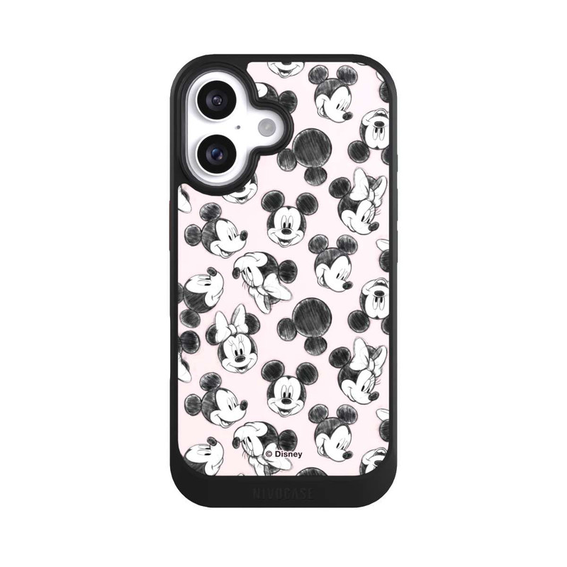 iPhone 16 NIVOcore Minnie & Mickey Viele Gesichter Pink