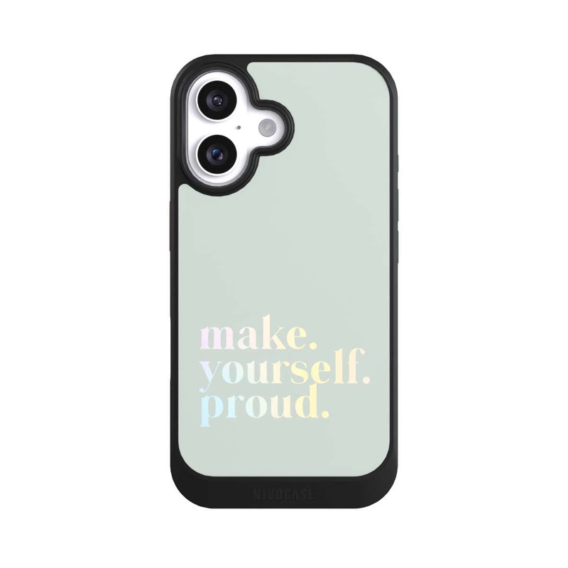 iPhone 16 NIVOcore Make Yourself Proud Quote-Mint and Gradient