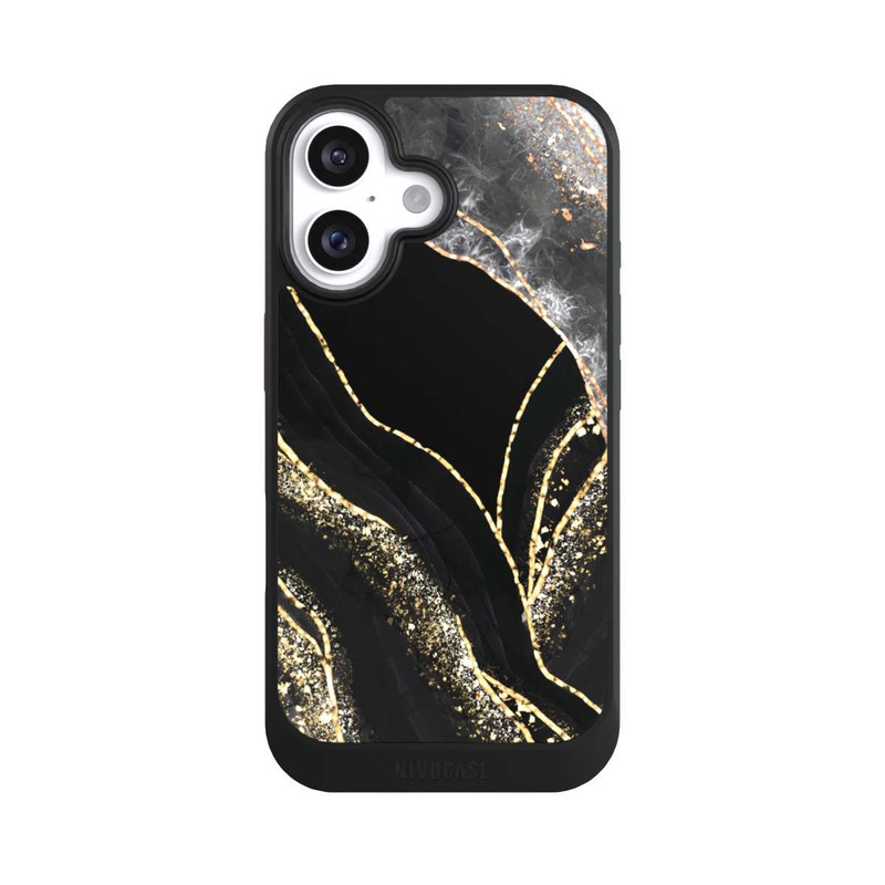 iPhone 16 NIVOcore Dark Marble Gold