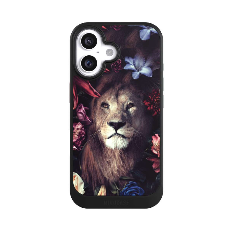 iPhone 16 NIVOcore Löwe Blumenrahmen