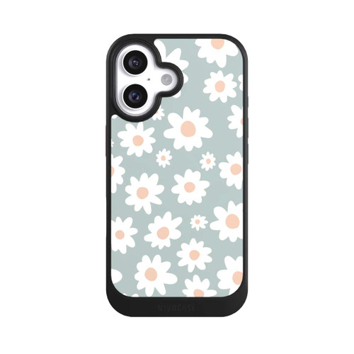 Apple iPhone 16 NIVOcore Daisy Flower Seamless Pattern Green