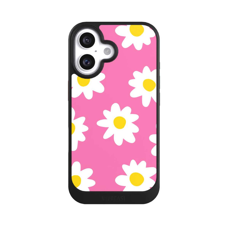 iPhone 16 NIVOcore Daisy Pink Pattern