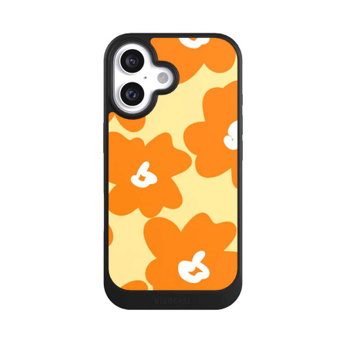 Apple iPhone 16 NIVOcore Retro floral pattern Päivi yellow orange