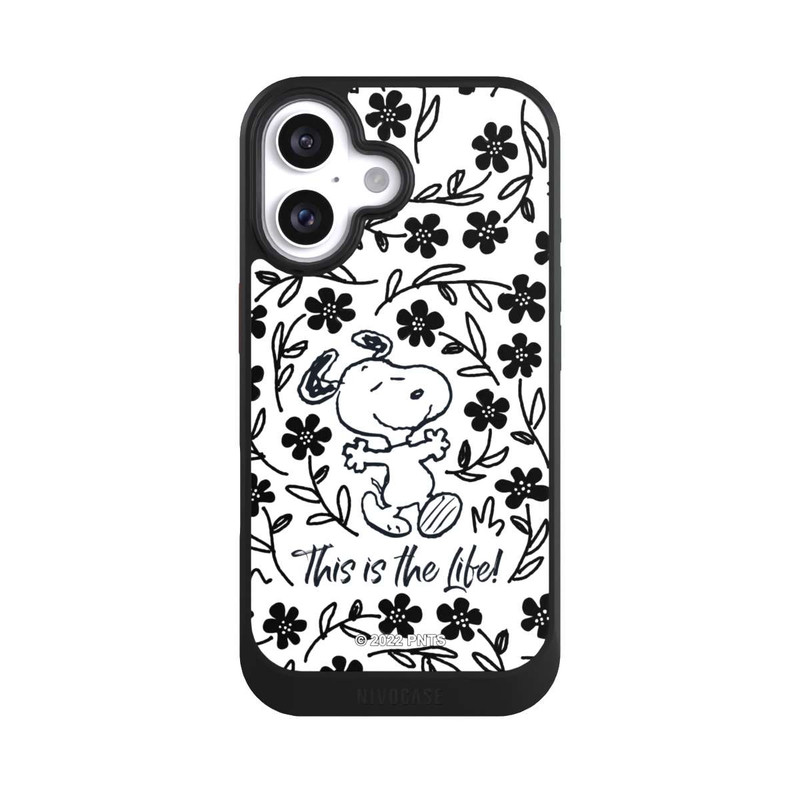 iPhone 16 NIVOcore Snoopy schwarz und weiß This Is The Life