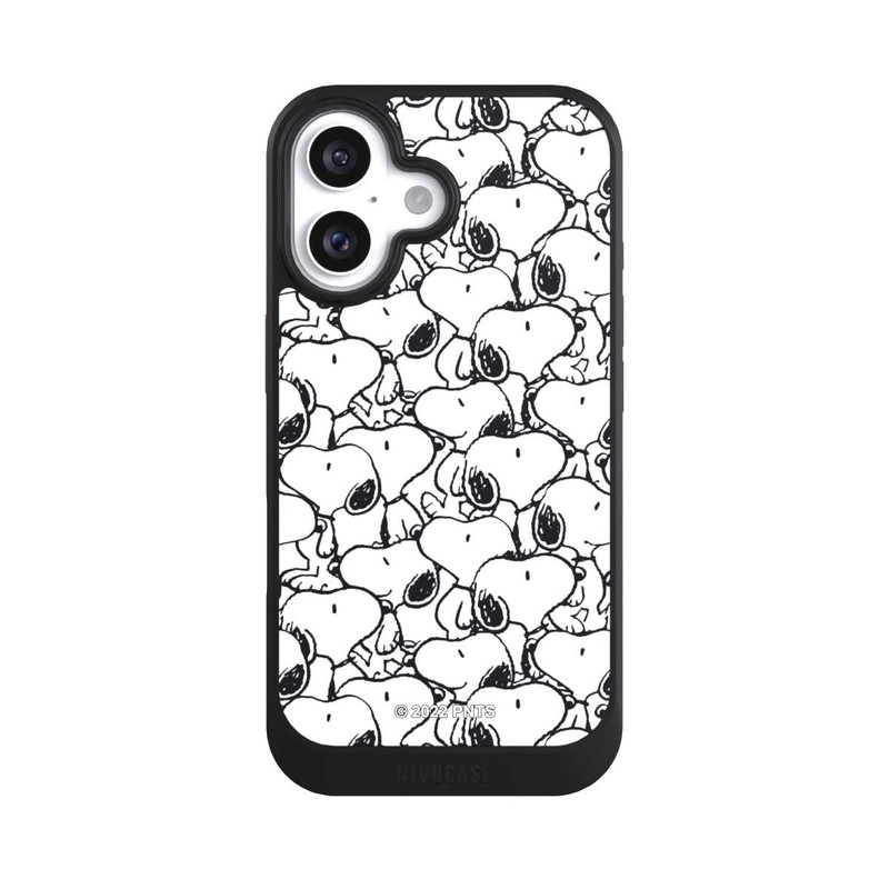iPhone 16 NIVOcore Snoopy Muster Schwarz und Weiß