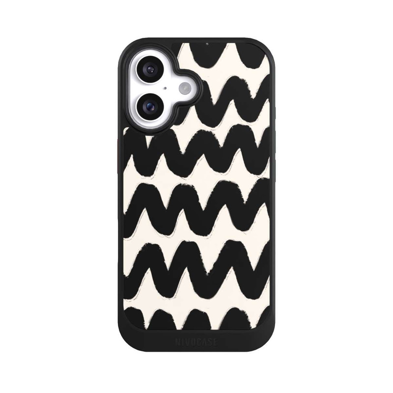 iPhone 16 NIVOcore Vagues Noires Pattern
