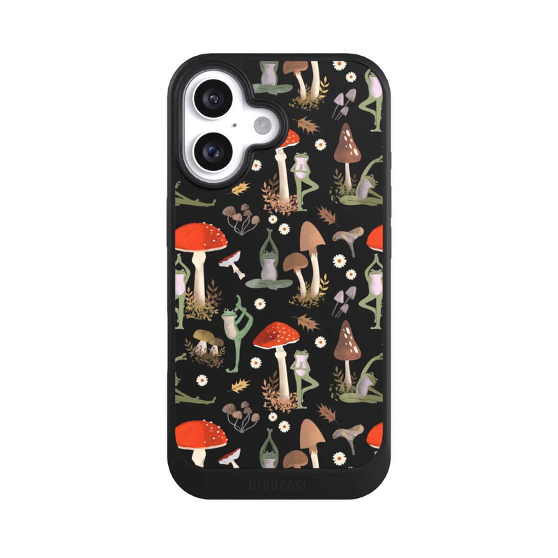iPhone 16 NIVOcore Yoga-Frösche mit Pilzen