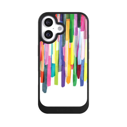 Apple iPhone 16 NIVOcore Bunte Streifen Weißer Hintergrund