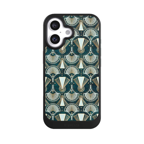 Apple iPhone 16 NIVOcore Art Deco Green Pattern